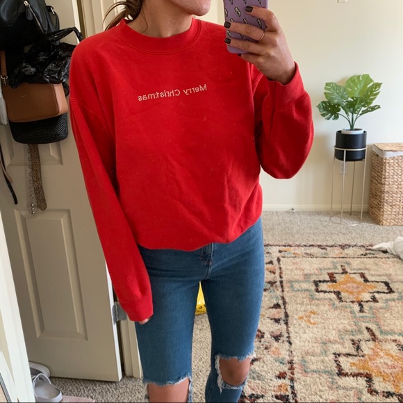 SOLD Merry Christmas crew neck sweatshirt - Picture 2 of 6